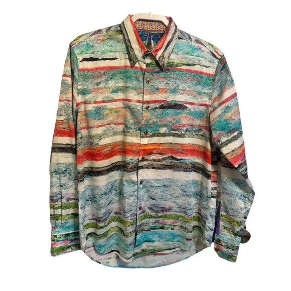 Robert Graham Other - Robert Graham Bedouins Multicolor Summer Sunset Stripe Shirt Size M